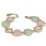 Bracciale a moduli con cristalli color pesca trasparente, acqua milk e quarzo rosa XBR983D