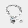 Bracciale in Metallo campana pendente con cristalli azzurri e bianchi SKU: 3571010