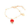 Bracciale in Metallo con campanella portafortuna pendente, impreziosita da smalto rosso e punto luce SKU: 3571741