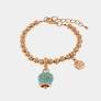 Bracciale in Metallo con campanella portafortuna turchese con scritta Capri SKU: 3571923