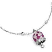 CL/BR04  MYA BOCCADAMO Bracciale con campanella portafortuna fucsia e rosa