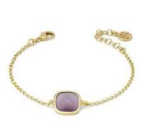 XB1014DP Bracciale placcato oro giallo con cristallo purple