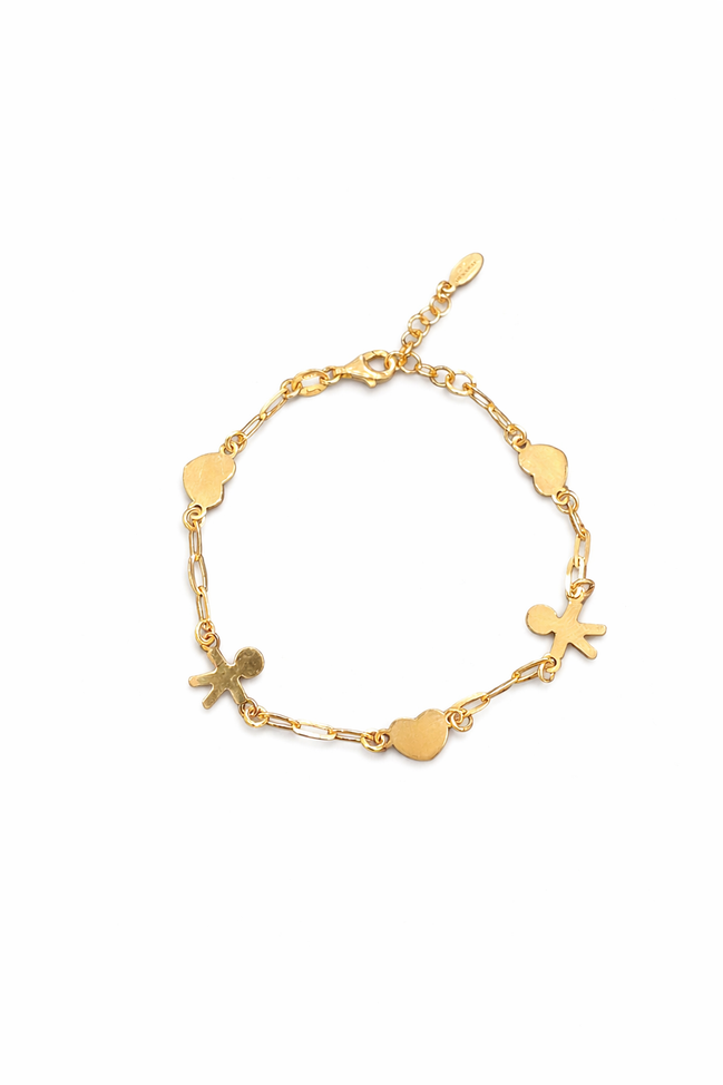fico gioielli - Bracciale Cuori e Bimbi in Argento 925