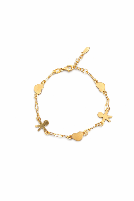 fico gioielli - Bracciale Cuori e Bimbi in Argento 925