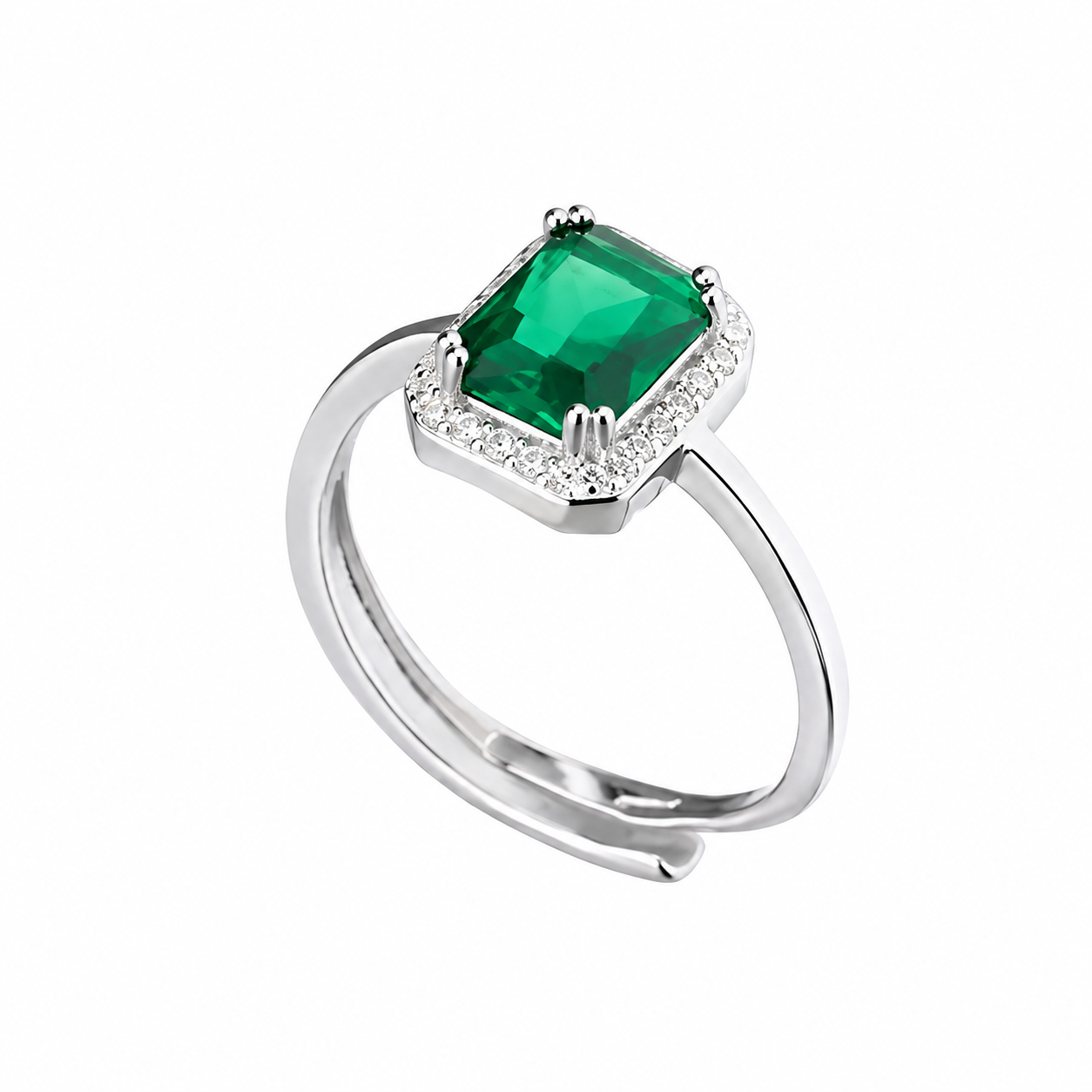 Sovrani - Anello  Collezione Luce in Argento 925 con Pietra Verde