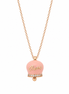 BYSIMON - Collana in Argento 925 con campanella rosa Capri e zirconi