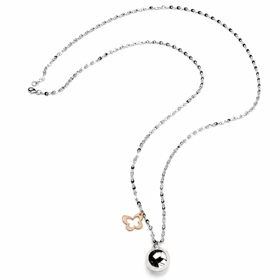Sovrani - Collana chiama angeli in ottone con farfalla
