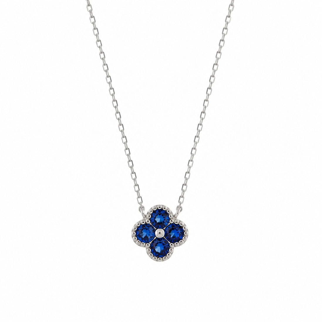 BYSIMON - Collana in Argento 925 con fiore blu