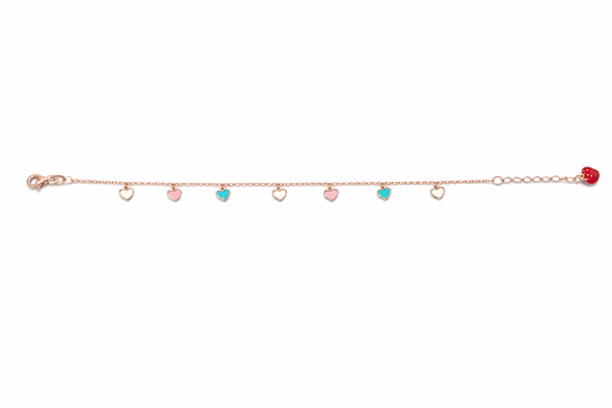 fico gioielli - Bracciale Cuori Multicolor in Argento 925