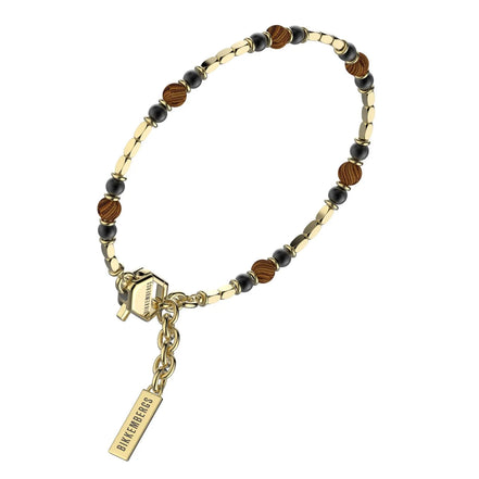 Bracciale in Acciaio Dorato con Pietre Dure e Diamante Bikkembergs ECHB05