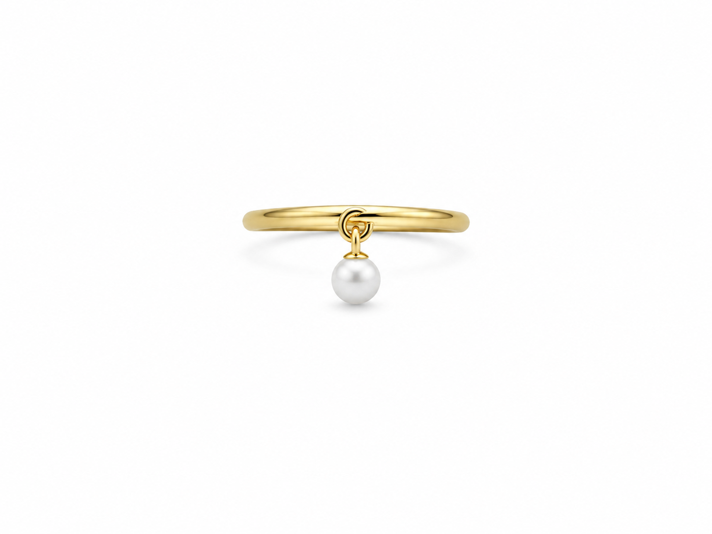 Fico Gioielli - Anello Regolabile con Perla Pendente in Argento 925