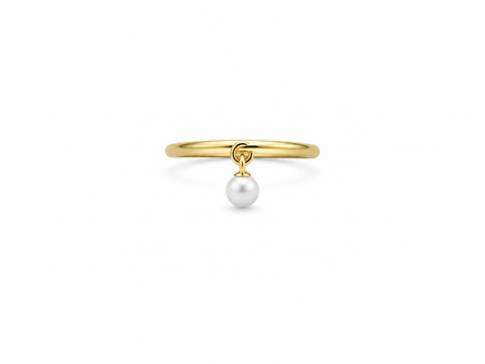 Fico Gioielli - Anello Regolabile con Perla Pendente in Argento 925