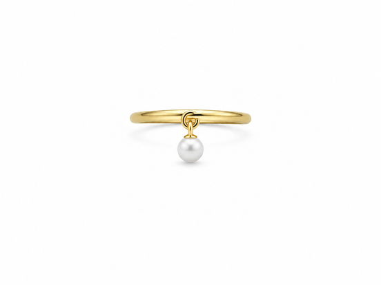 Fico Gioielli - Anello Regolabile con Perla Pendente in Argento 925