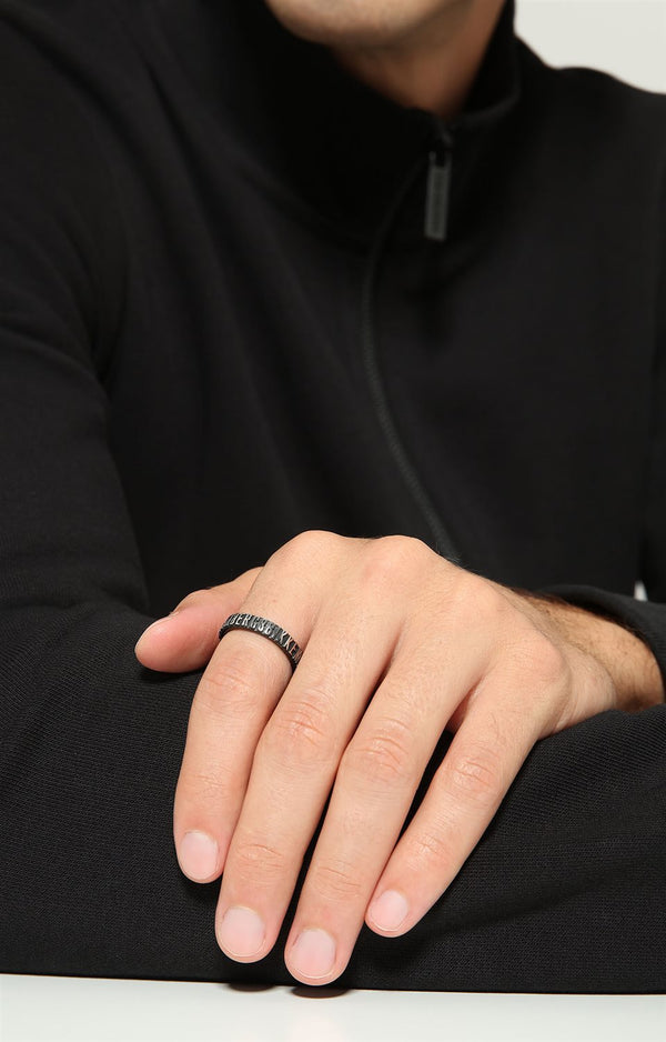 Bikkembergs Embossed anello acciaio uomo EMBR01BR