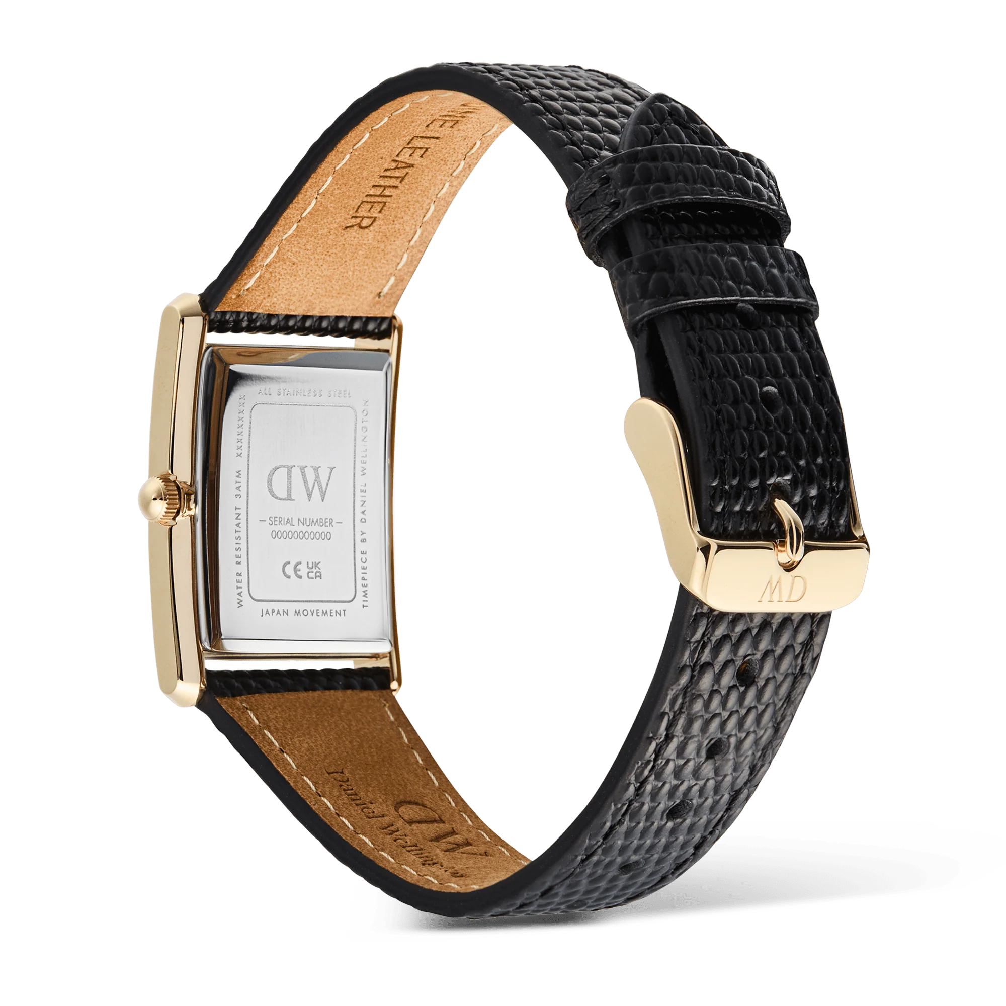 Daniel Wellington - Bound Black Lizard Guilloché Gold