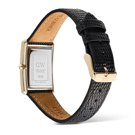 Daniel Wellington - Bound Black Lizard Guilloché Gold