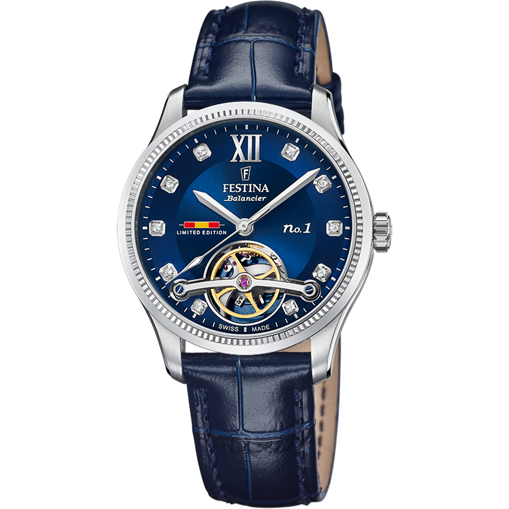 OROLOGIO FESTINA SWISS MADE F0120/2 AZZURO CINGHIA PELLE, DONNA