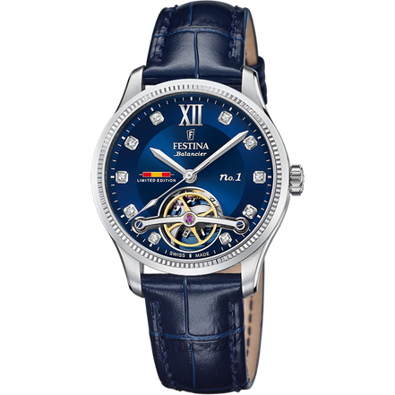 OROLOGIO FESTINA SWISS MADE F0120/2 AZZURO CINGHIA PELLE, DONNA