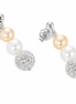 Kioto - Orecchini Donna  Con Perle E Sfere Zirconate In Oro Bianco 18 Kt