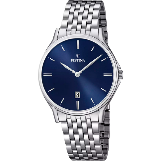 OROLOGIO FESTINA CLASSICS F16744/3 BLU CON CINTURINO IN ACCIAIO, UOMO