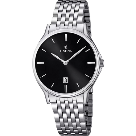OROLOGIO FESTINA CLASSICS F16744/4 NERO BRACCIALE IN ACIAIO, UOMO