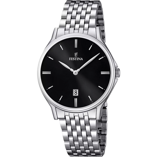 OROLOGIO FESTINA CLASSICS F16744/4 NERO BRACCIALE IN ACIAIO, UOMO
