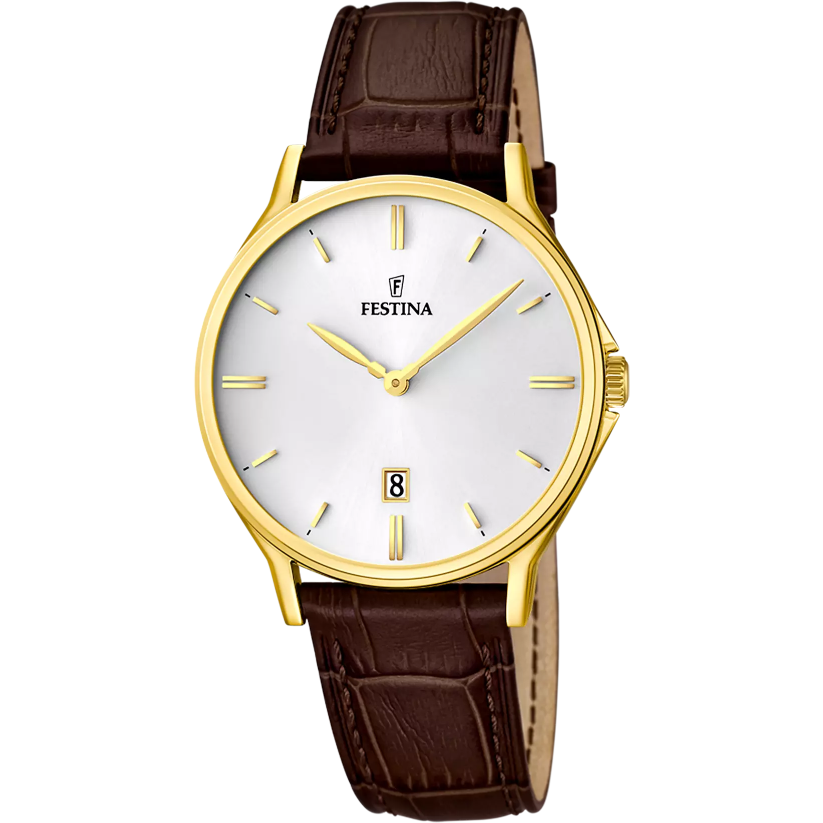 OROLOGIO FESTINA CLASSICS F16747/1 BIANCO CON CINTURINO IN PELLE, UOMO
