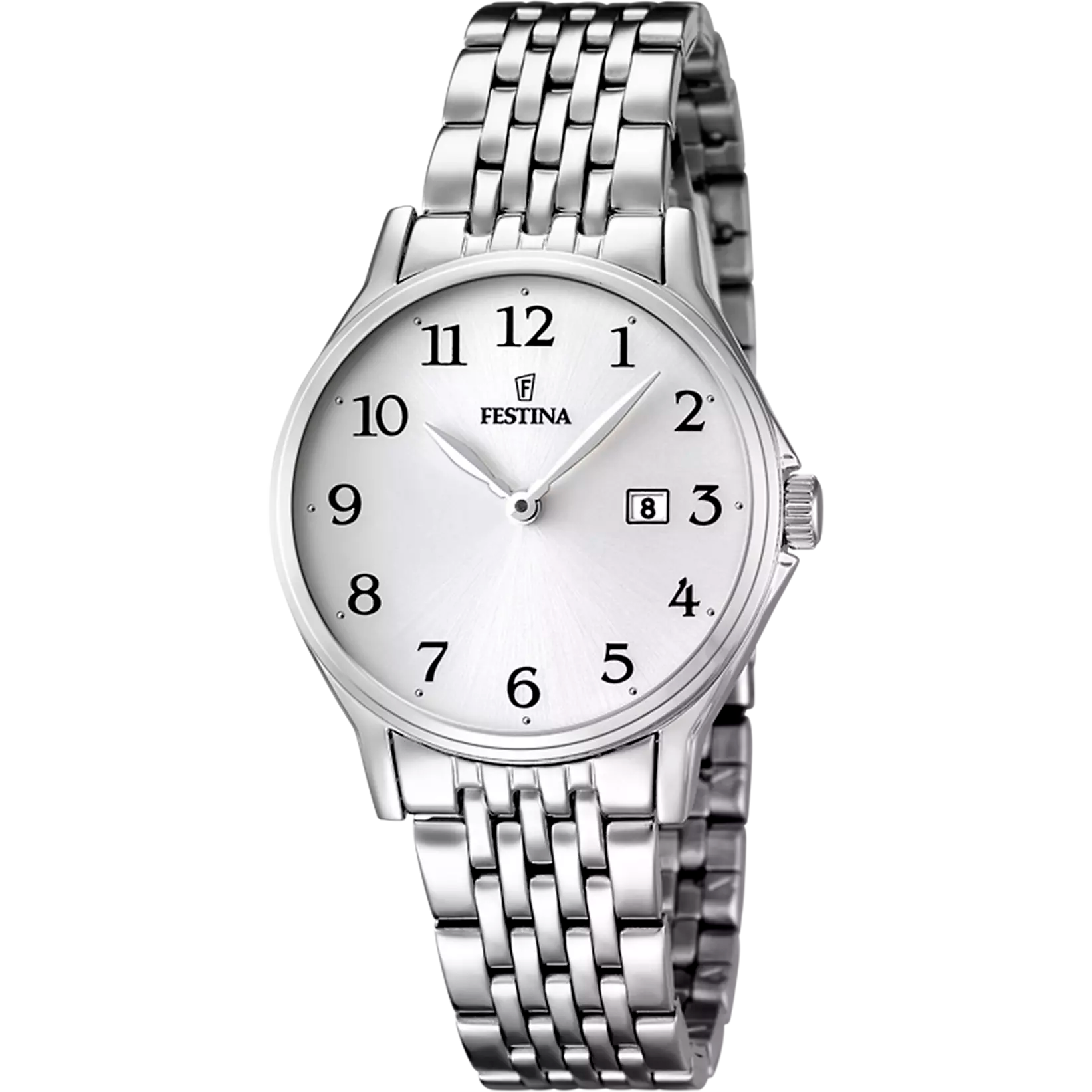 OROLOGIO FESTINA CLASSICS F16748/1 BIANCO BRACCIALE IN ACCIAIO, DONNA