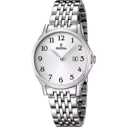 OROLOGIO FESTINA CLASSICS F16748/1 BIANCO BRACCIALE IN ACCIAIO, DONNA