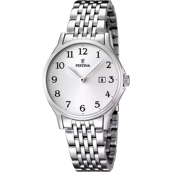 OROLOGIO FESTINA CLASSICS F16748/1 BIANCO BRACCIALE IN ACCIAIO, DONNA