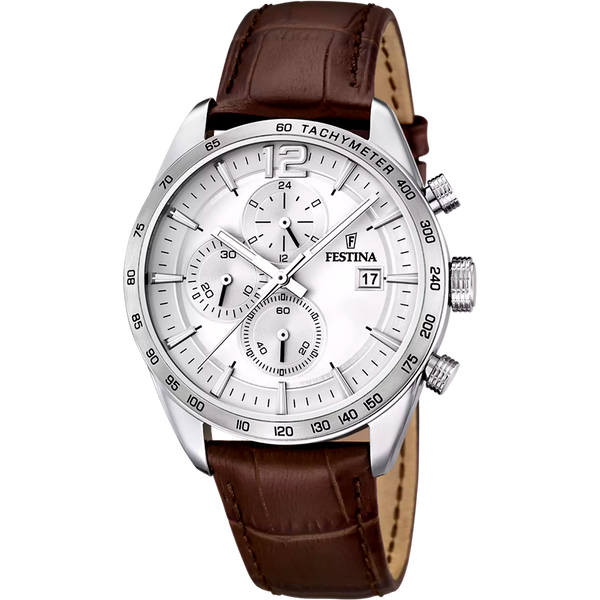 FESTINA - OROLOGIO TIMELESS CHRONOGRAPH F16760/1 ARGENTO CINTURINO IN PELLE