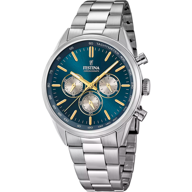 OROLOGIO FESTINA F16820/C BLU CON CINTURINO IN ACCIAIO, UOMO
