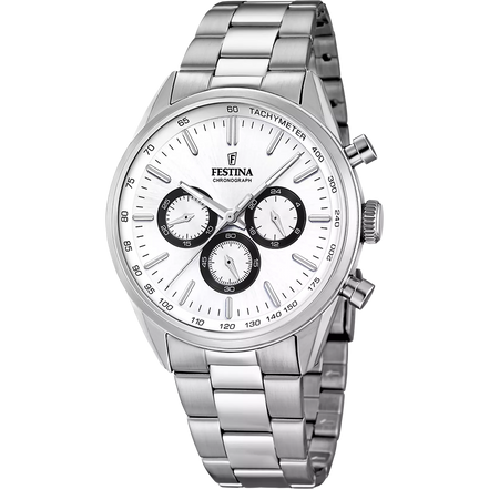 OROLOGIO FESTINA F16820/Q BIANCO CON CINTURINO IN ACCIAIO, UOMO