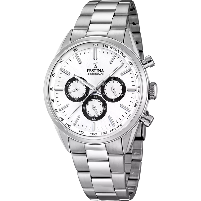 OROLOGIO FESTINA F16820/Q BIANCO CON CINTURINO IN ACCIAIO, UOMO