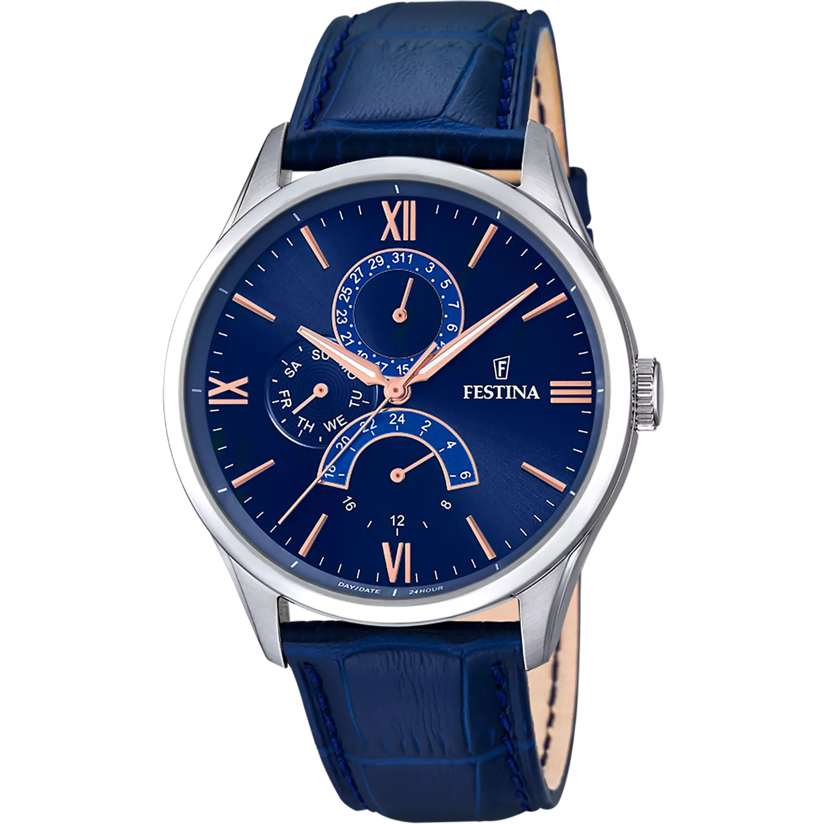 OROLOGIO FESTINA RETRO F16823/3 BLU CINTURINO IN PELLE, UOMO