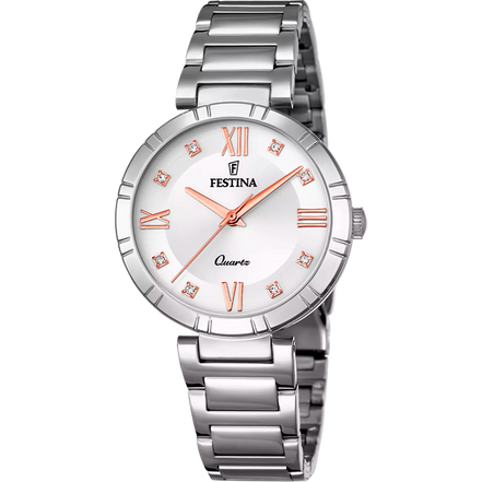 OROLOGIO FESTINA MADEMOISELLE F16936/B ARGENTO CON CINTURINO IN ACCIAIO, DONNA