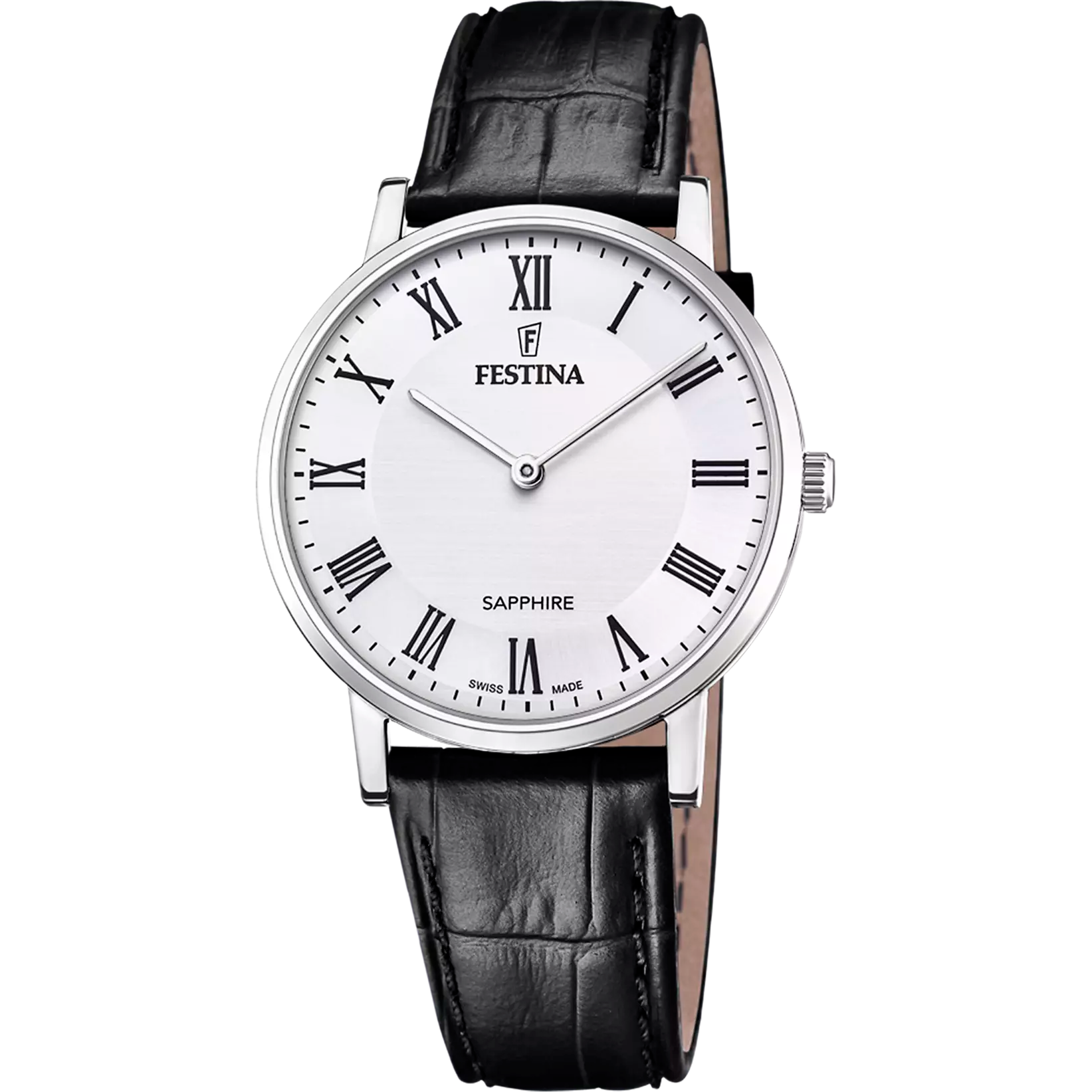 Festina Swiss Made orologio bianco cinturino in pelle uomo F20012/2