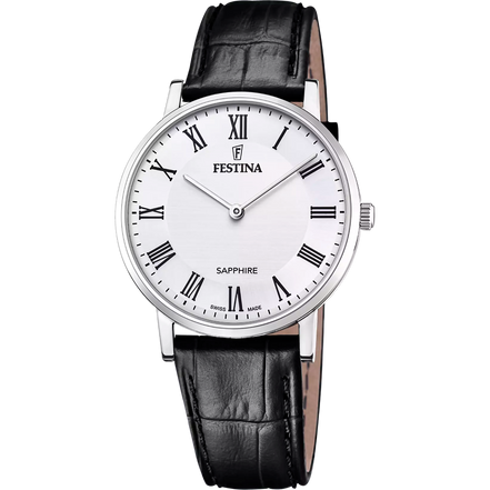 Festina Swiss Made orologio bianco cinturino in pelle uomo F20012/2