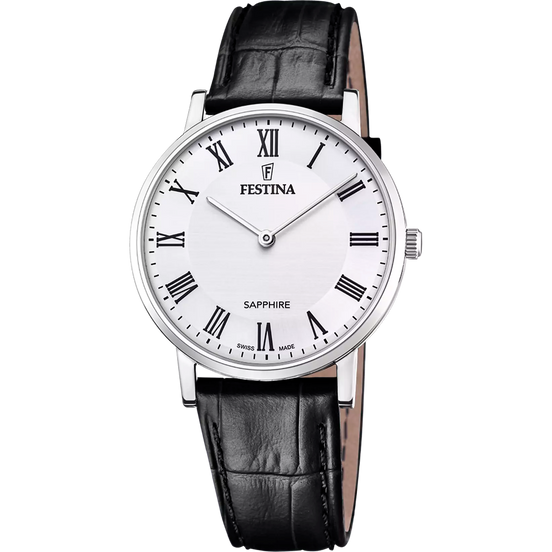Festina Swiss Made orologio bianco cinturino in pelle uomo F20012/2