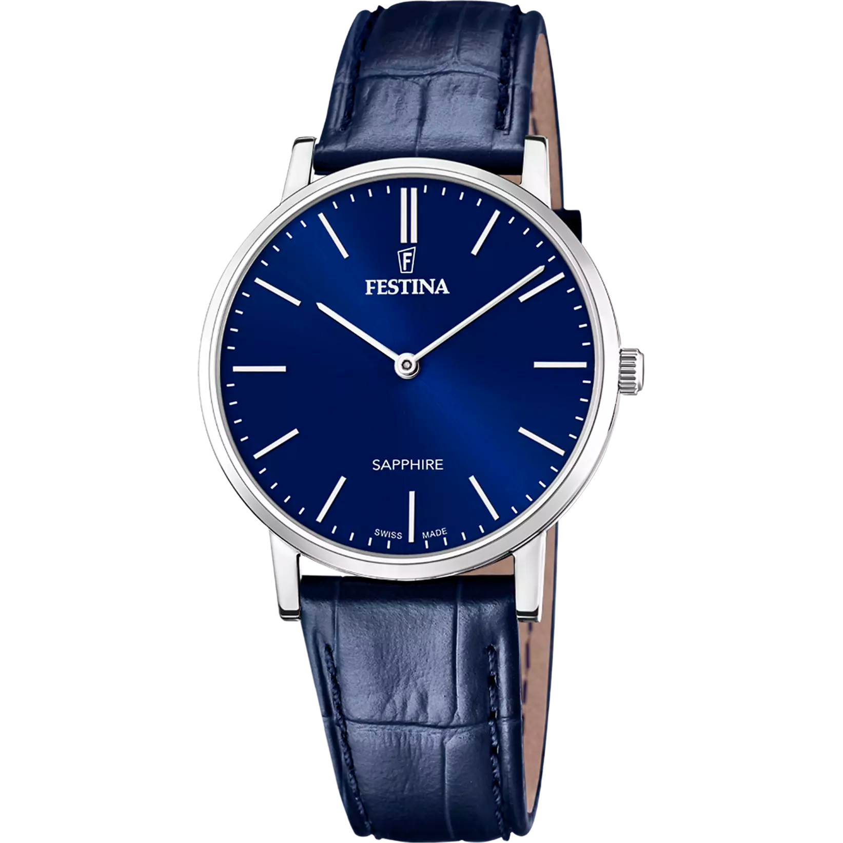 Festina Swiss Made orologio uomo pelle blu F20012/3