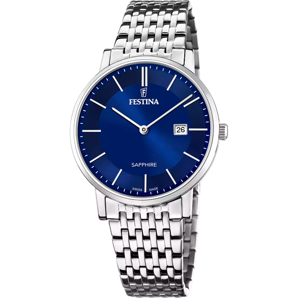 Festina Swiss Made orologio uomo blu solo tempo F20018/2
