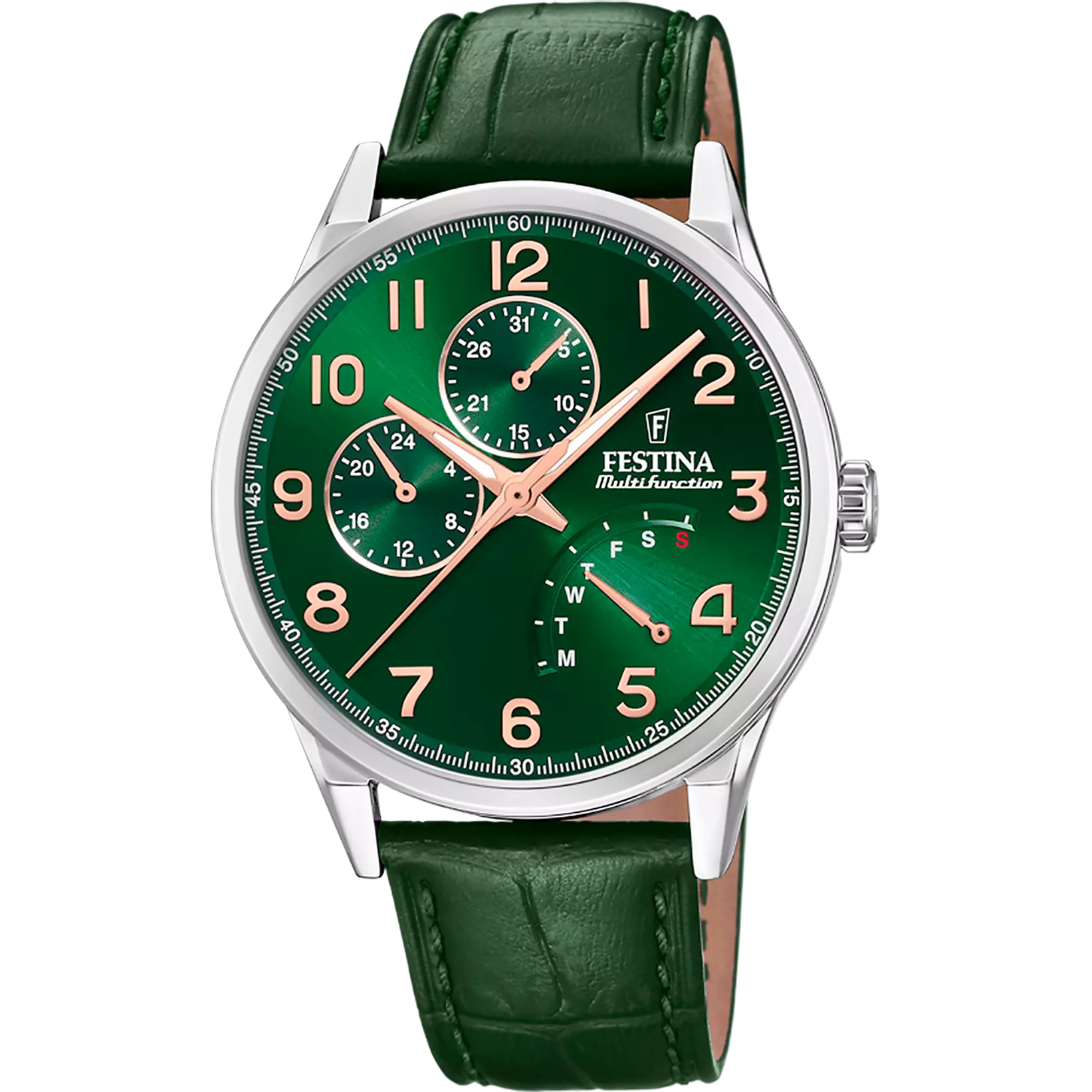 OROLOGIO FESTINA MULTIFUNCTION COLLECTION F20278/D VERDE CINGHIA PELLE, UOMO
