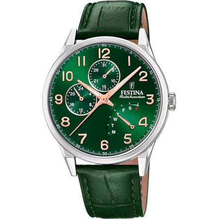 OROLOGIO FESTINA MULTIFUNCTION COLLECTION F20278/D VERDE CINGHIA PELLE, UOMO