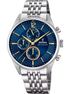 OROLOGIO FESTINA TIMELESS CHRONOGRAPH F20285/3 AZZURO BRACCIALE IN ACCIAIO, UOMO