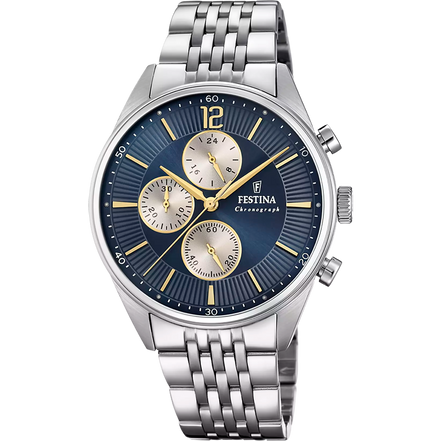 OROLOGIO FESTINA F20285/7 BLU CON CINTURINO IN ACCIAIO, UOMO
