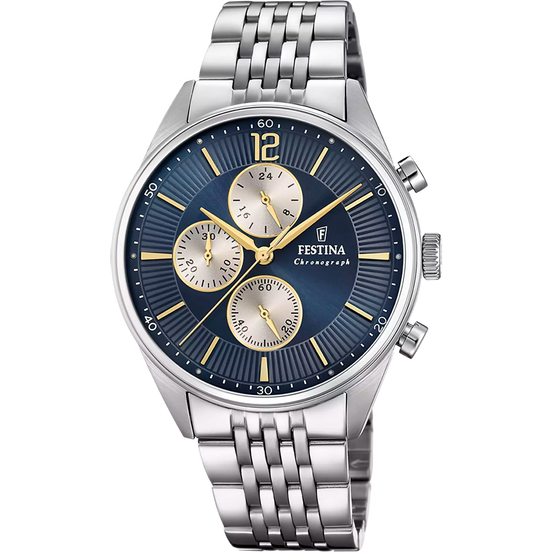 OROLOGIO FESTINA F20285/7 BLU CON CINTURINO IN ACCIAIO, UOMO