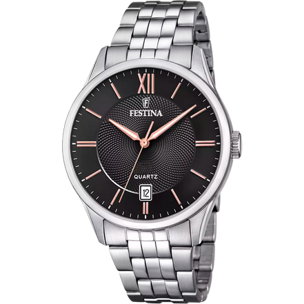 OROLOGIO FESTINA CLASSICS F20425/6 NERO CINTURINO IN ACCIAIO, UOMO