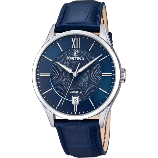OROLOGIO FESTINA CLASSICS F20426/2 BLU CINTURINO IN PELLE, UOMO