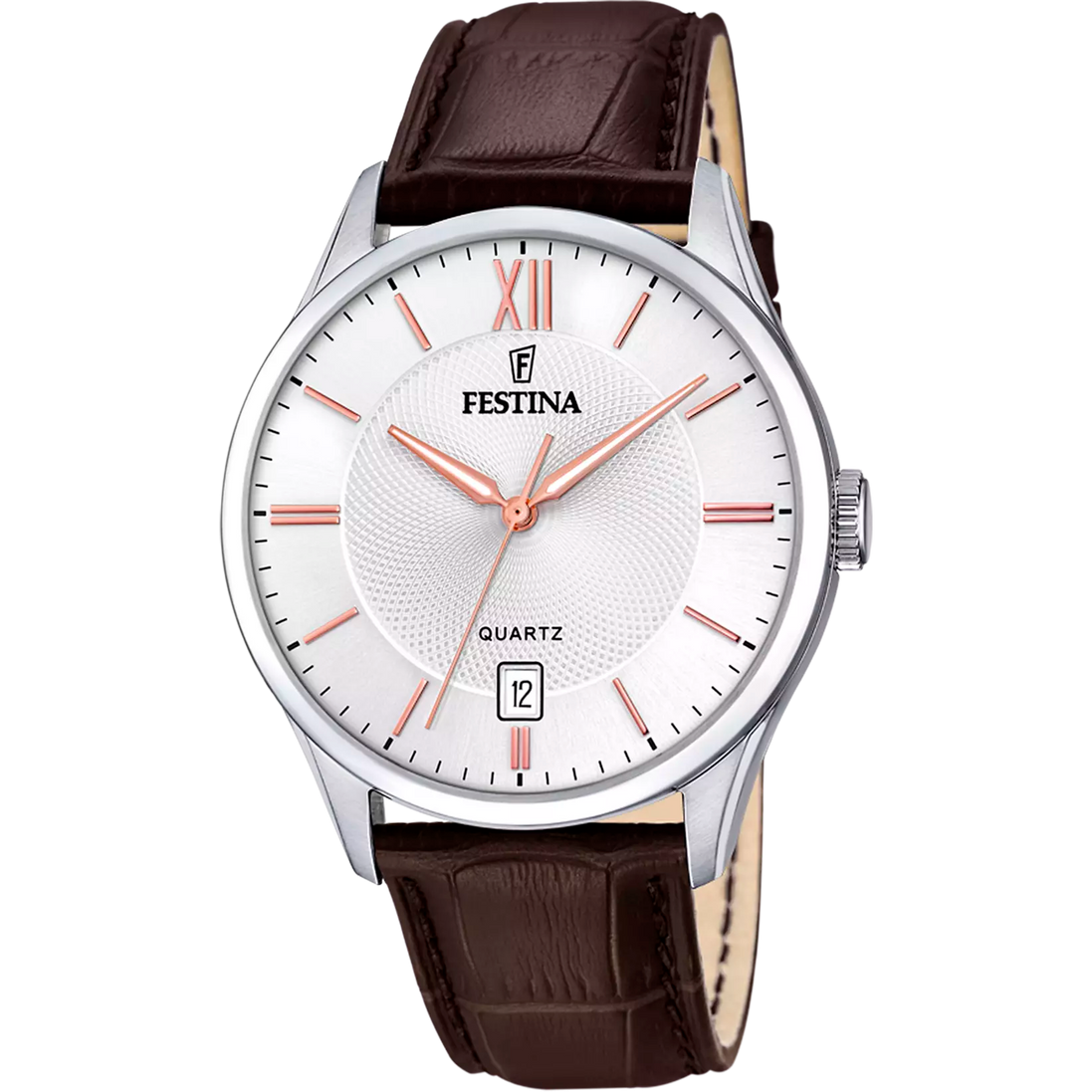 Festina Acero orologio solo tempo uomo marrone pelle F20426/4