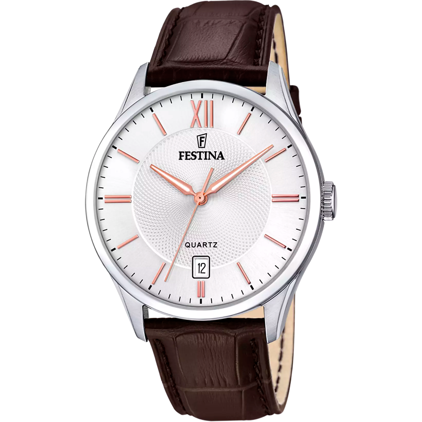 Festina Acero orologio solo tempo uomo marrone pelle F20426/4